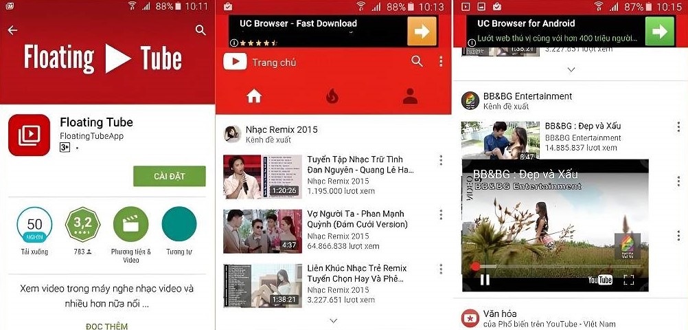 App nghe nhạc YouTube tắt màn hình Android