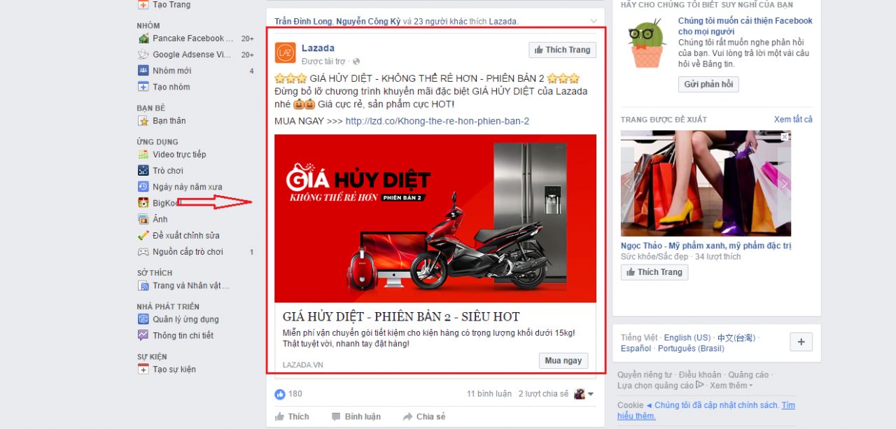 Các hình thức marketing trên Facebook