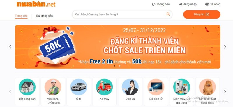 Các trang web rao vặt nổi tiếng