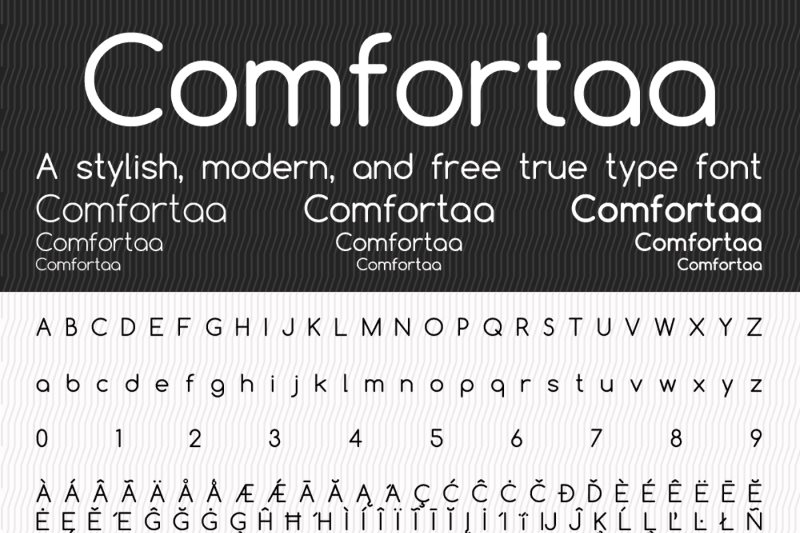 Font chữ đẹp bảng chữ cái Comfortaa