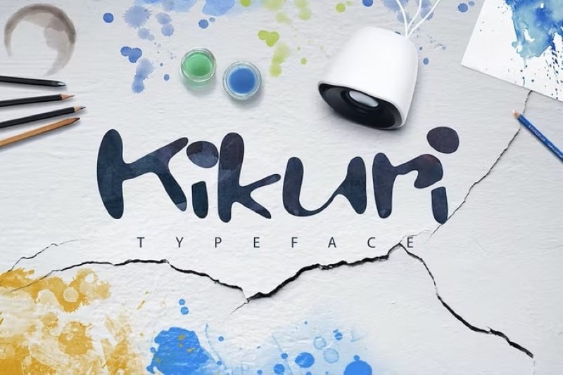 Font chữ đẹp bảng chữ cái Kikuri Typeface