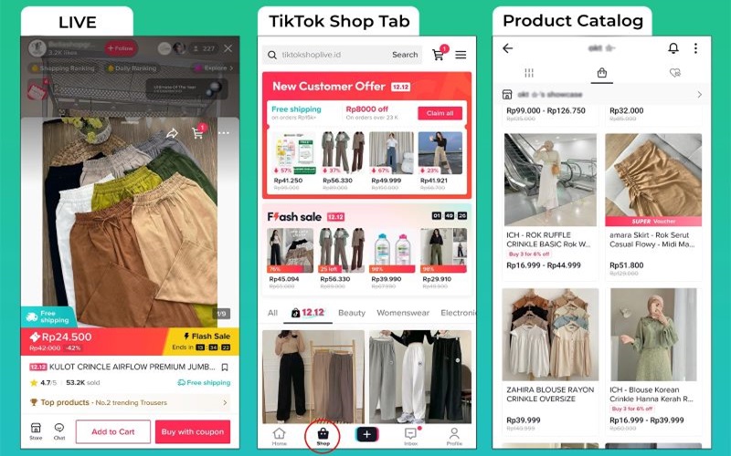 Giao diện TikTok Shop của người dùng