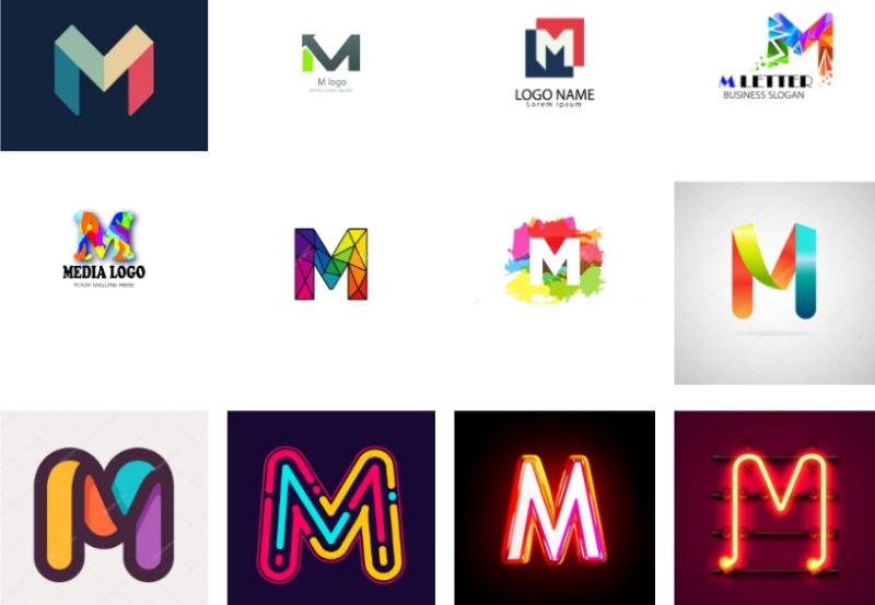 Logo chữ M kết hợp màu sắc