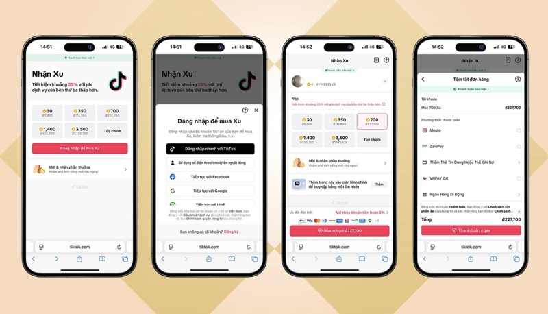 Nạp xu Tiktok giá rẻ