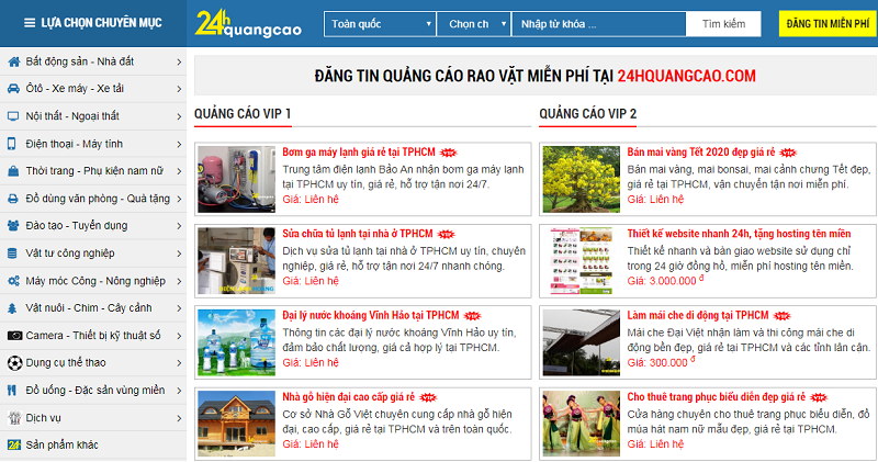 Tổng hợp web rao vặt